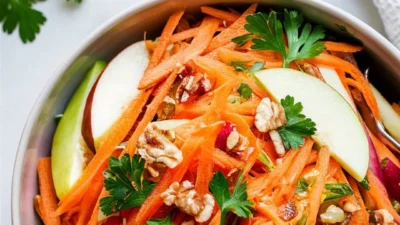 Refreshing Carrot Apple and Walnut Salad