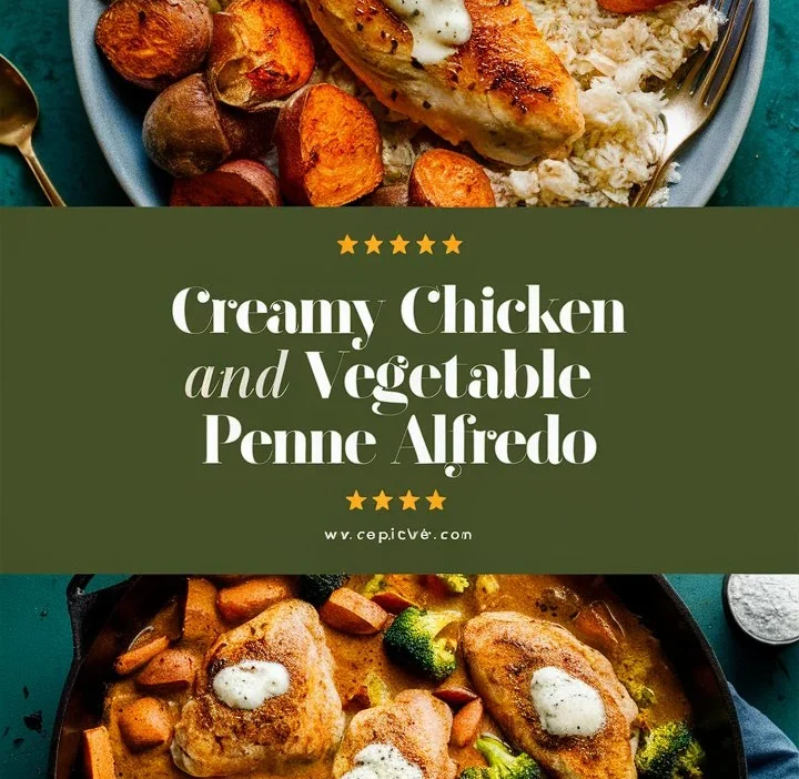 Creamy Chicken and Vegetable Penne Alfredo
