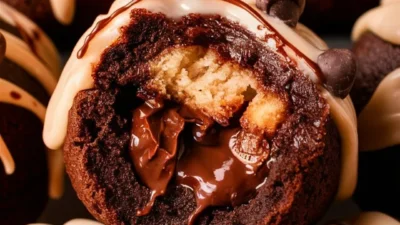 Chocolate Chip Cookie Dough Brownie Bombs