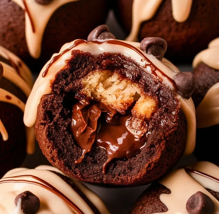Chocolate Chip Cookie Dough Brownie Bombs