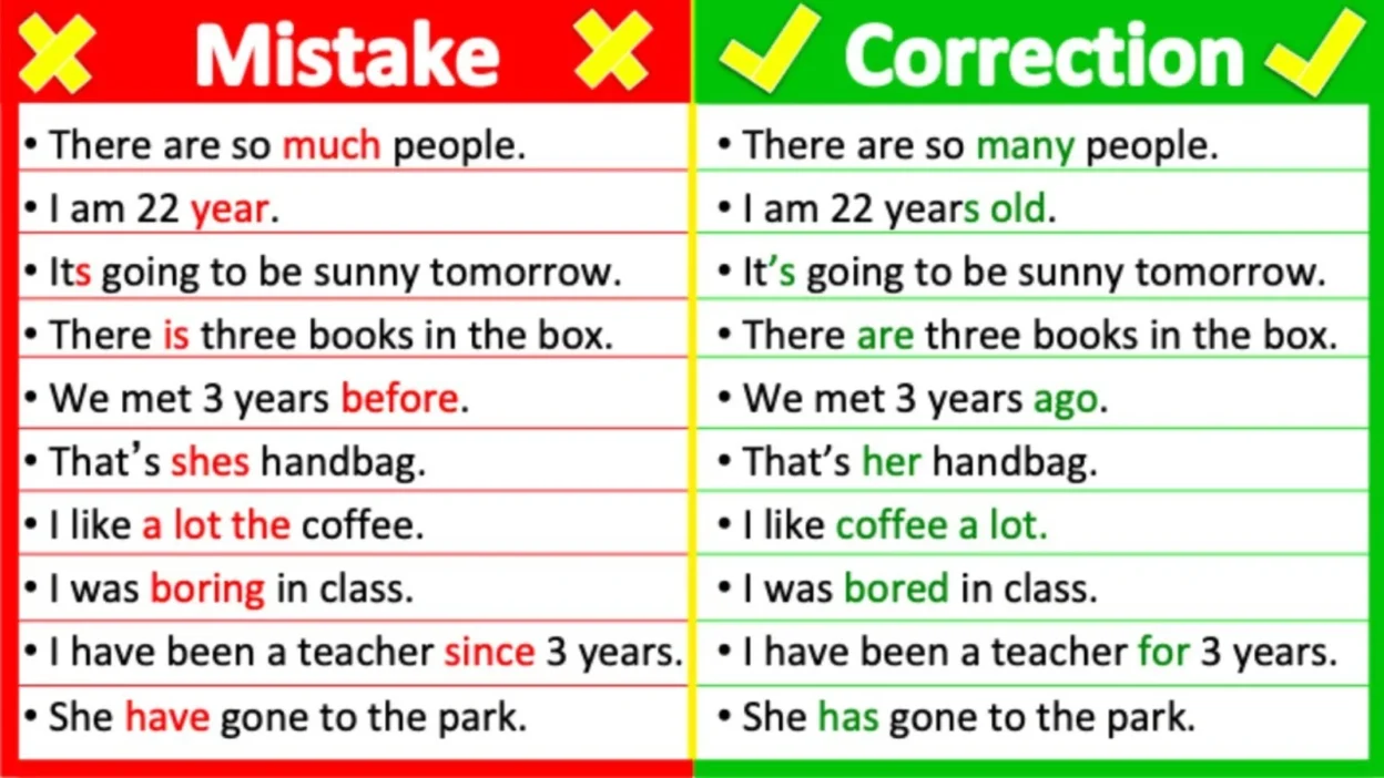 Common English Grammar Mistakes